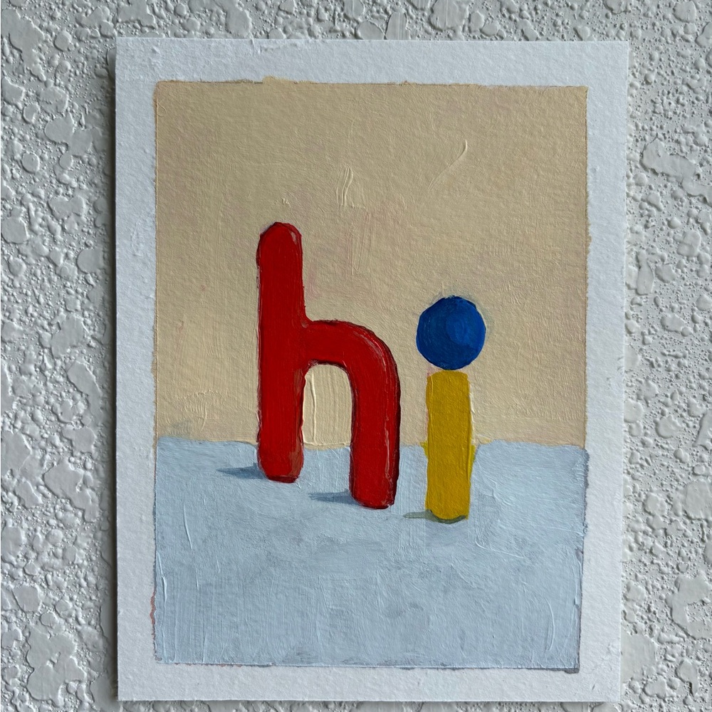 Colorful Abstract 'Hi' Art